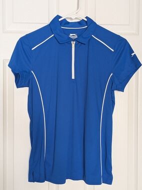 Slazenger Women's Golf Shirt Blue Small with Zipper